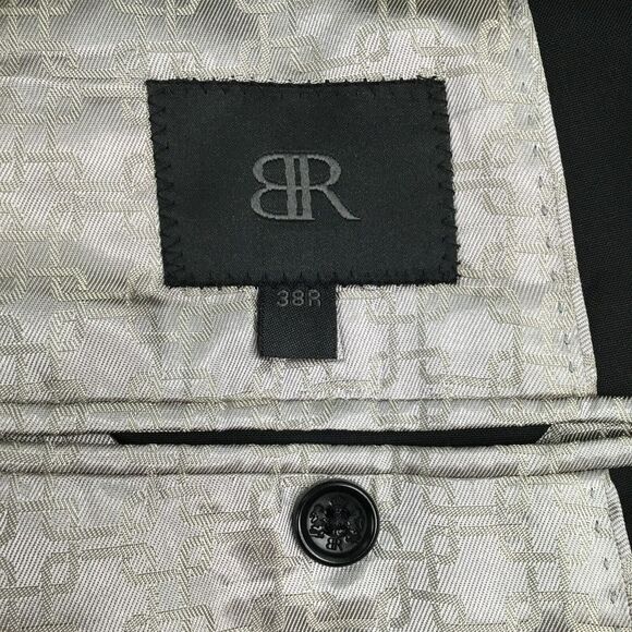 Banana Republic Blazer Jacket 38R Black Wool Vitale Barberis Canonico Super 120s - Picture 9 of 14